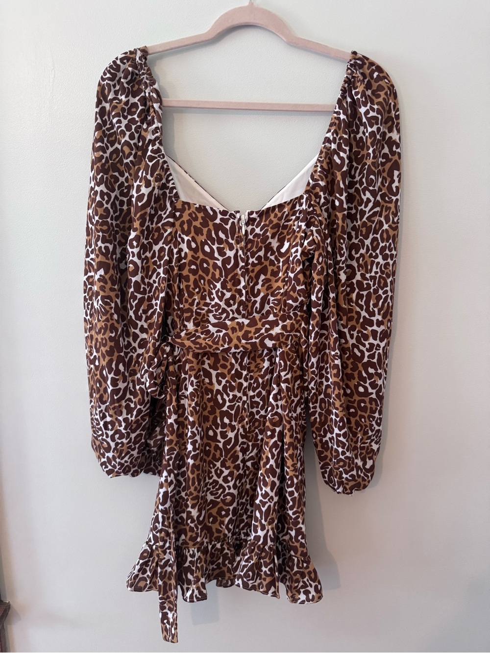 Lilly Pulitzer Leopard Print V-Neck Long Sleeve Mini Dress - Brown - Picture 6 of 9